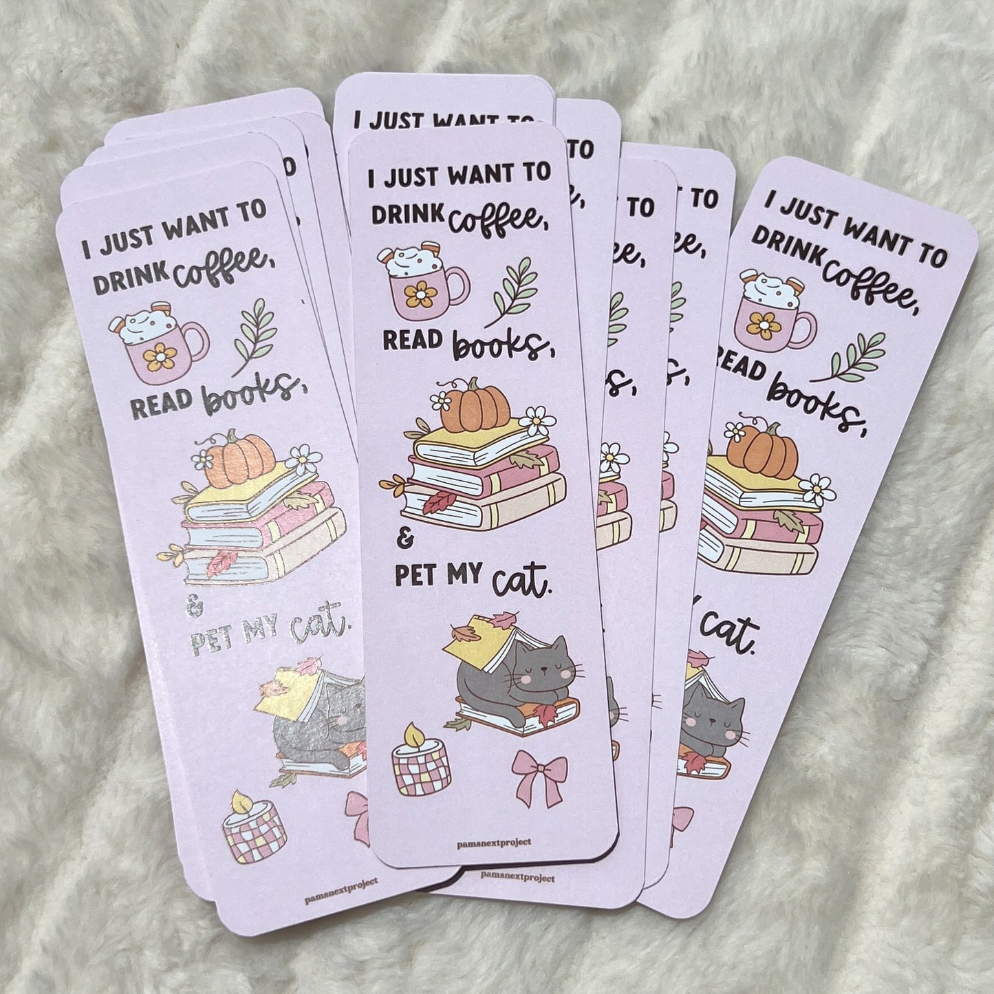 Coffee, Books, & Cat Bookmark