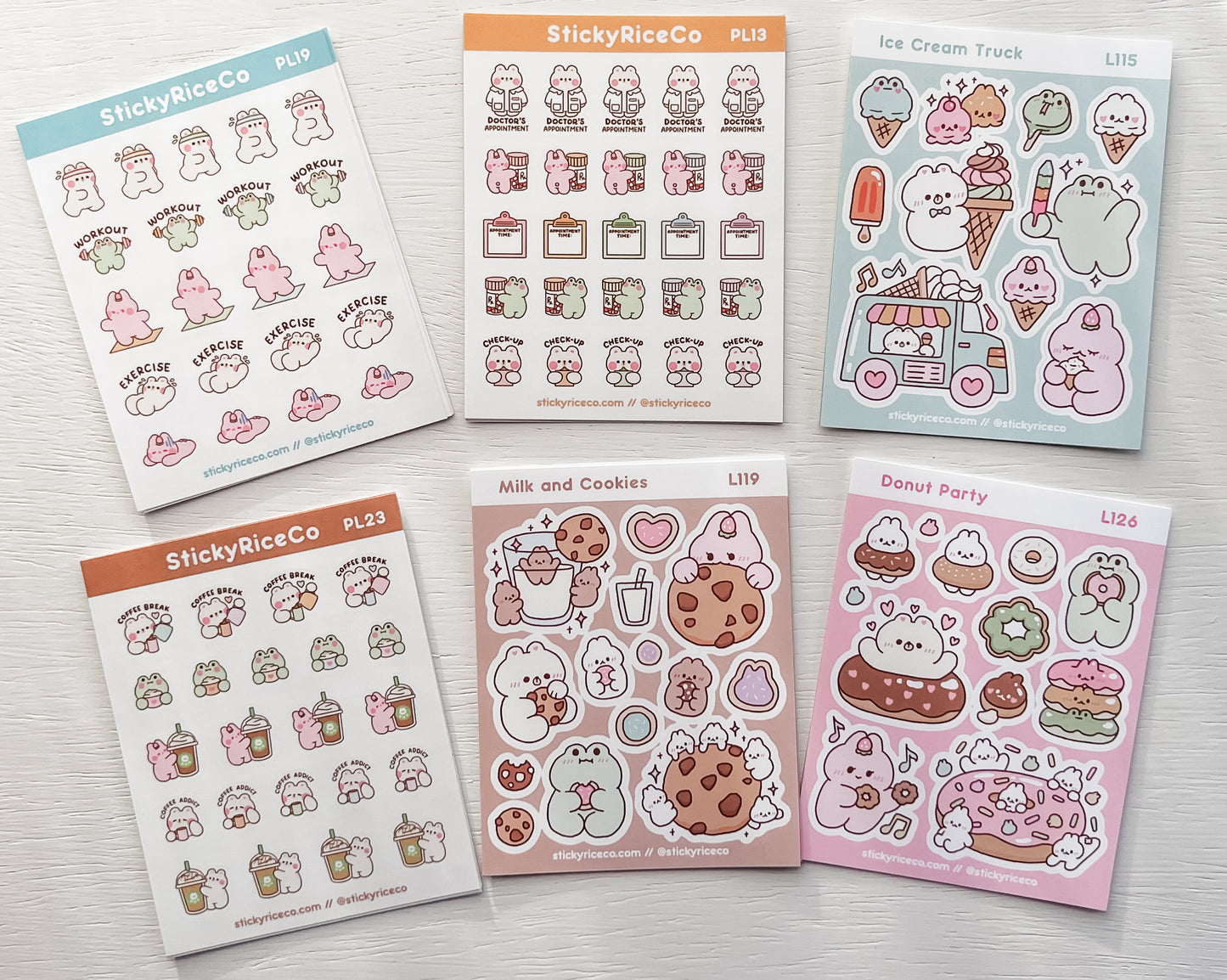 Milk and Cookies Sticker Sheet - @stickyriceco
