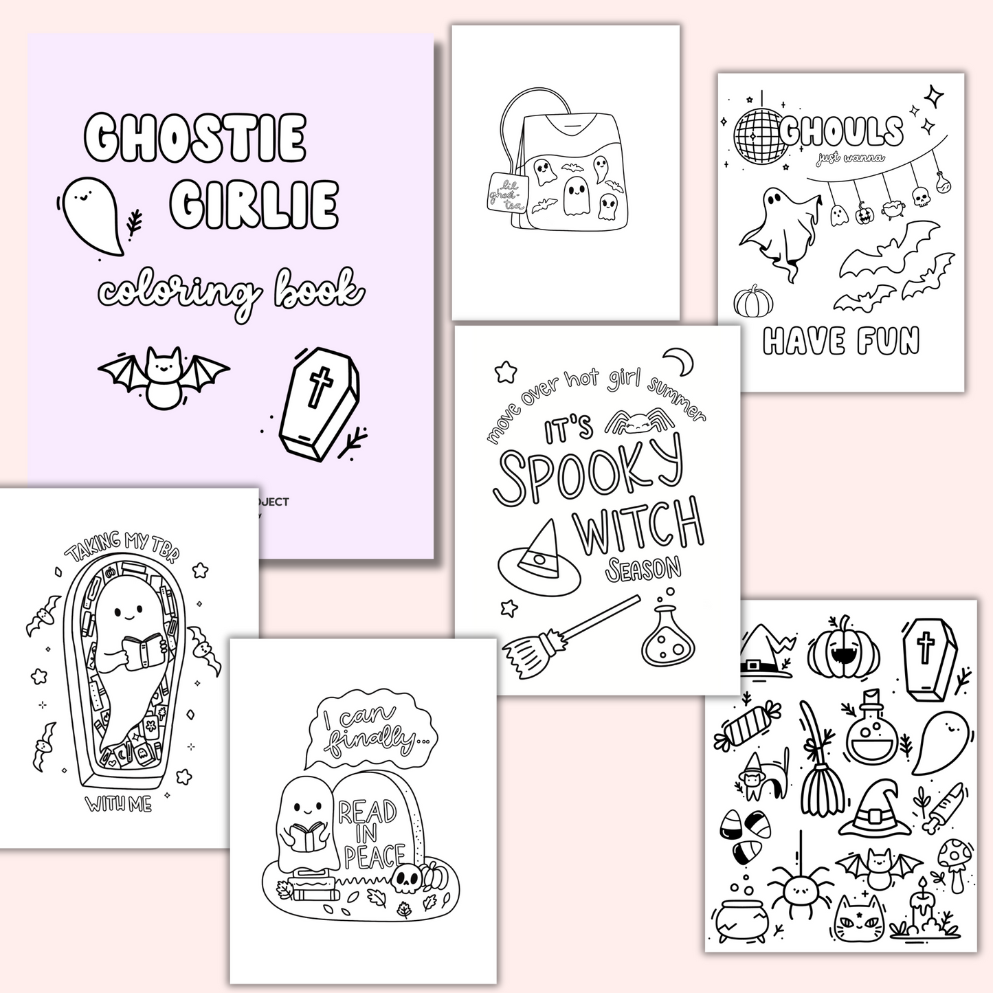 Ghostie Girlie Printable Coloring Book
