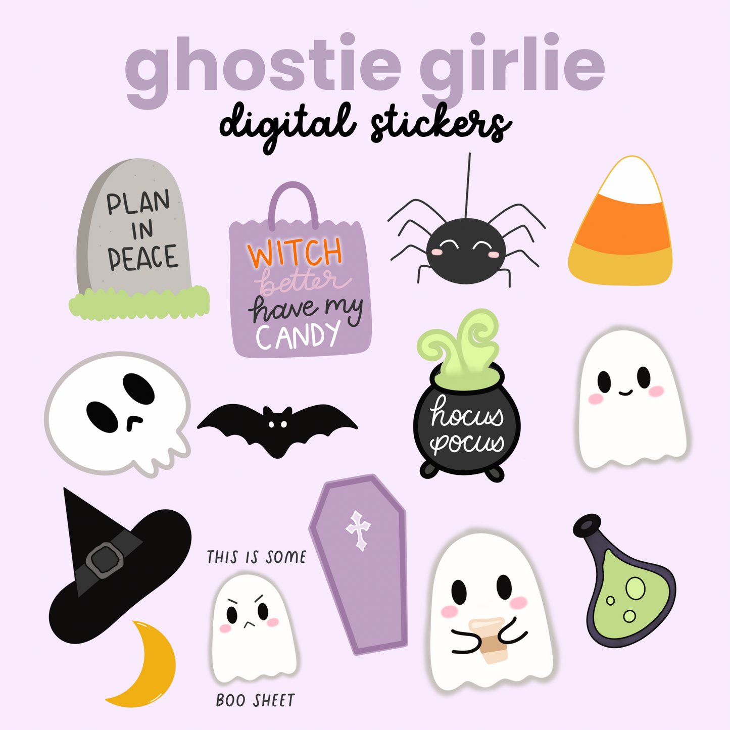 Ghostie Girlie Digital Stickers