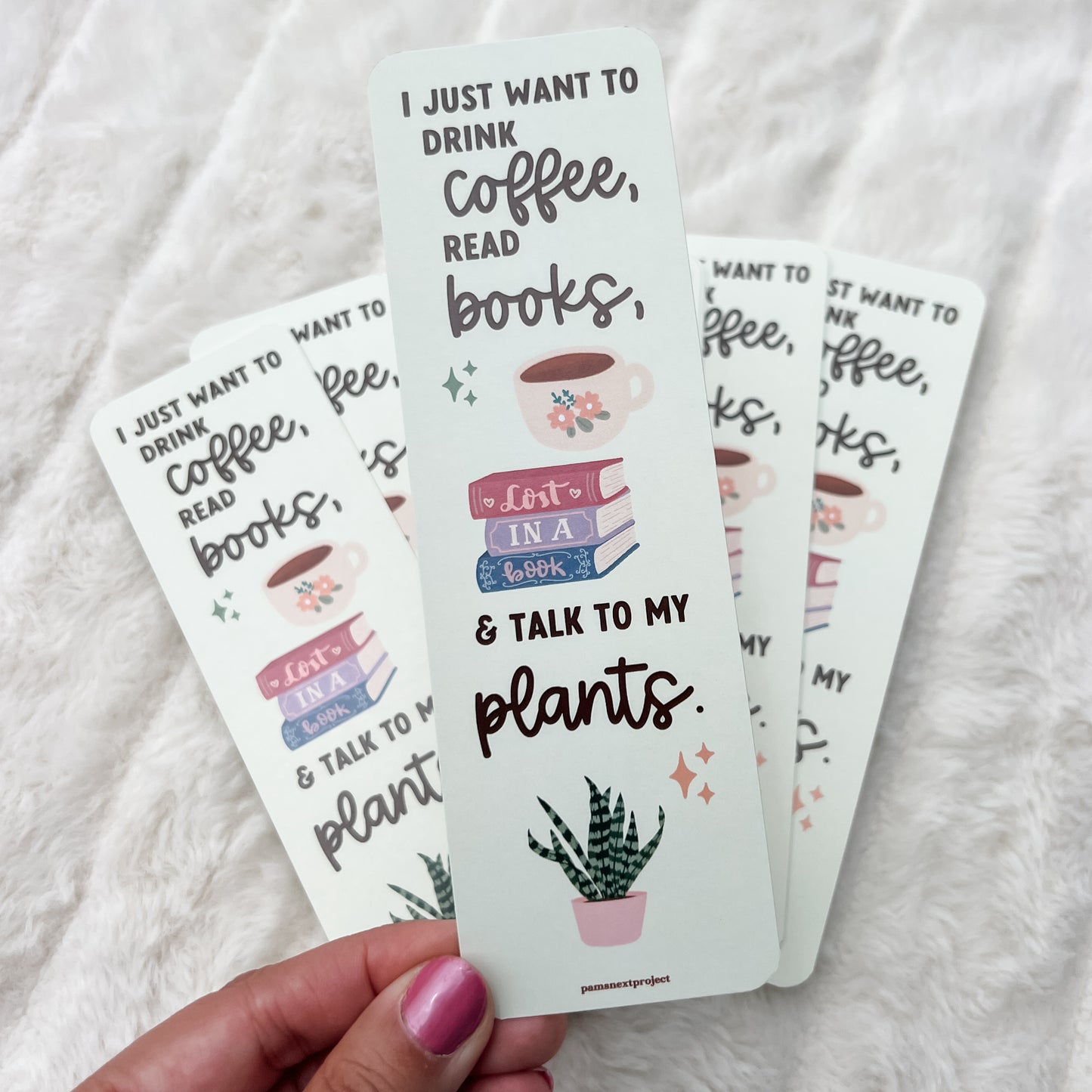 Coffee, Books, & Plants Bookmark