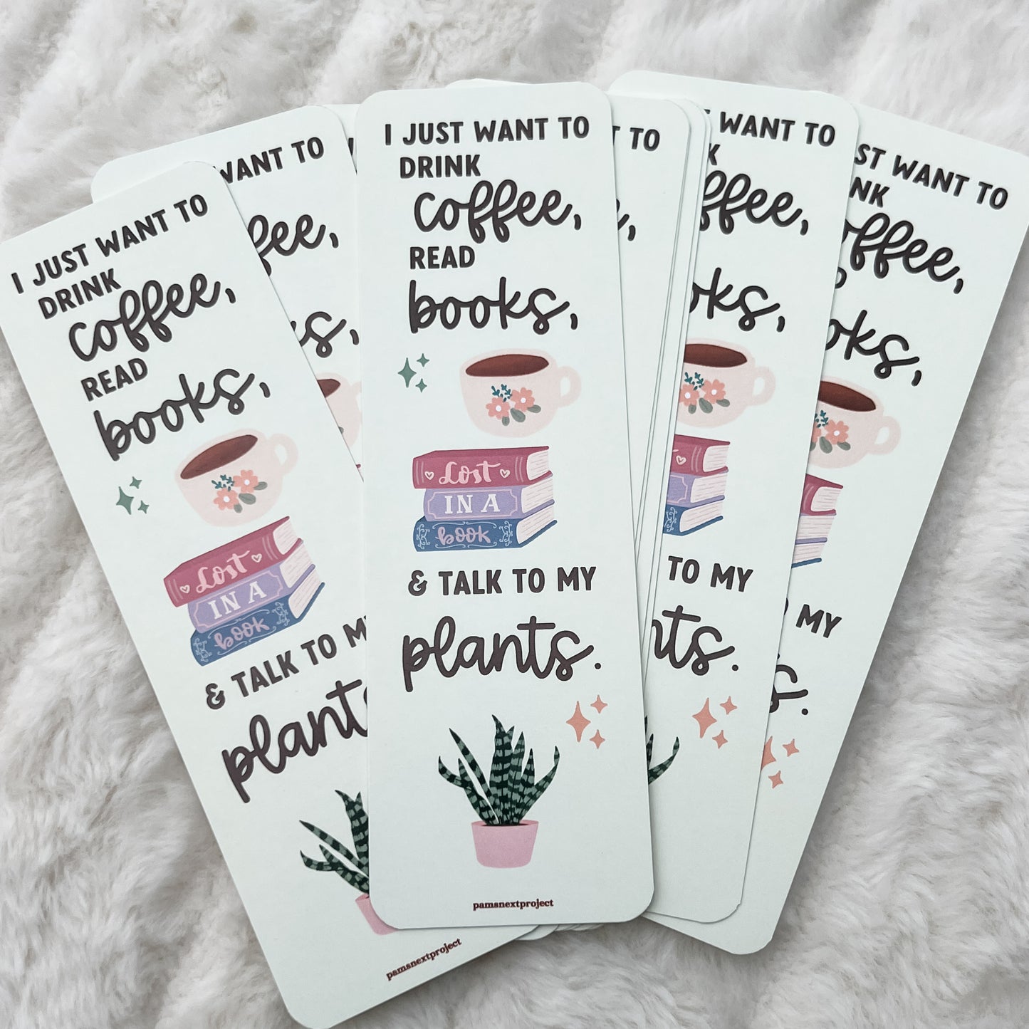 Coffee, Books, & Plants Bookmark