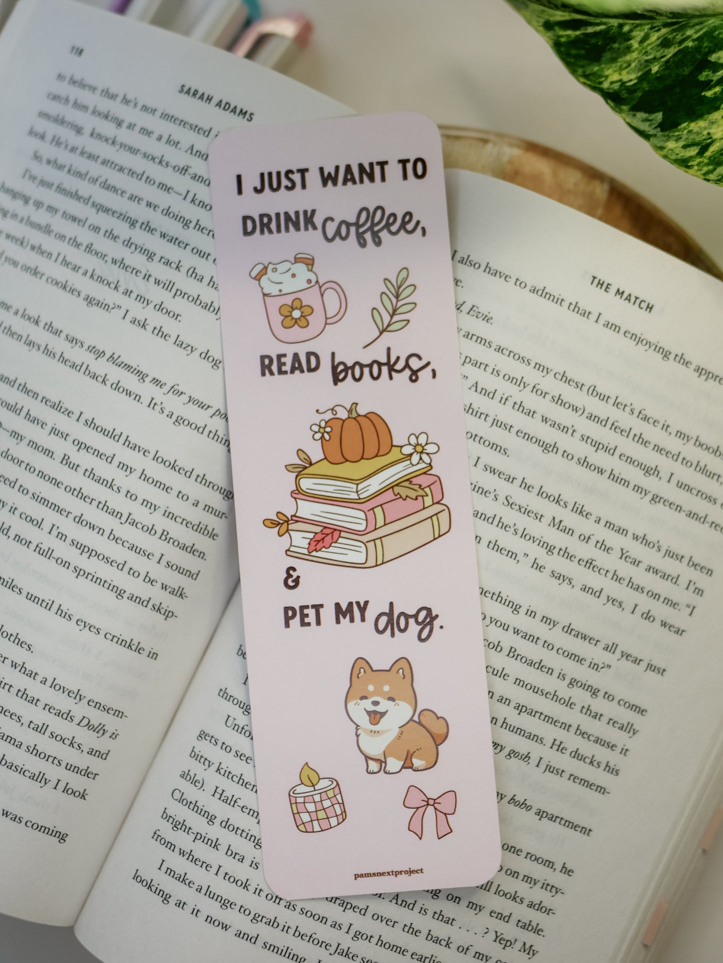 Coffee, Books, & Dog Bookmark