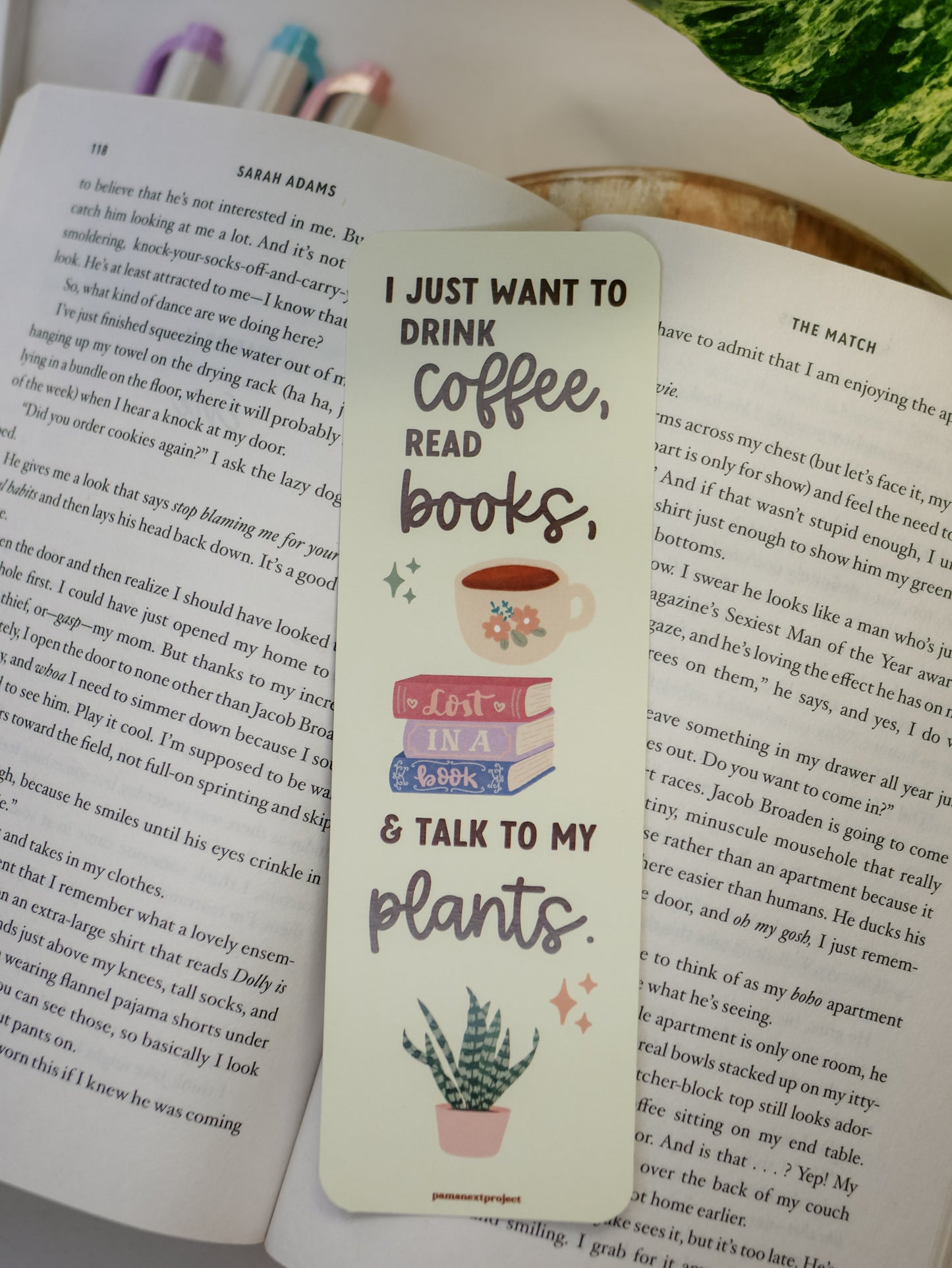 Coffee, Books, & Plants Bookmark