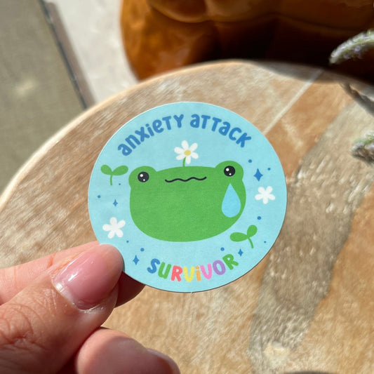 Anxiety Attack Survivor Froggy Sticker