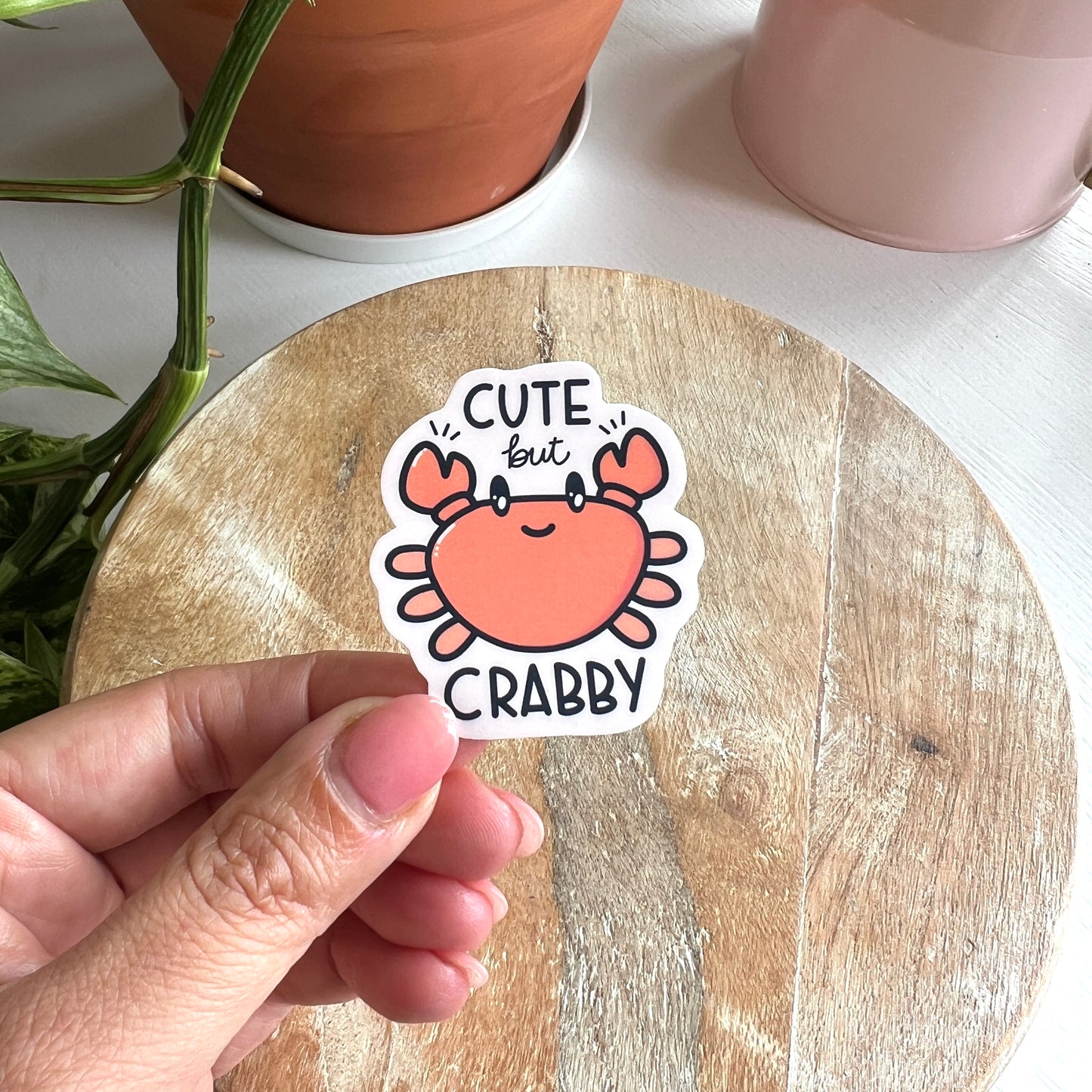 Cute but Crabby Sticker