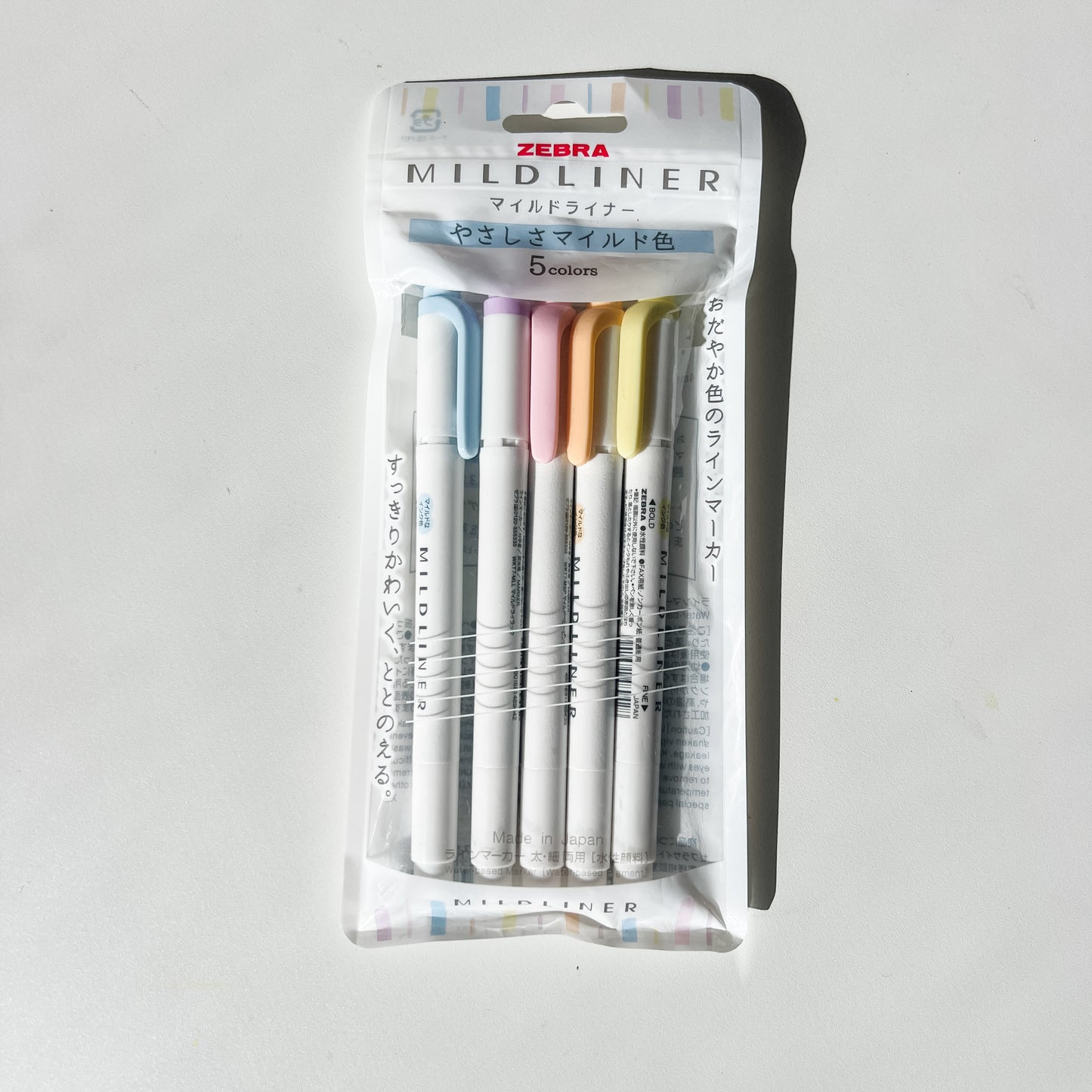 Zebra Line Mildliner Marker Set of 5