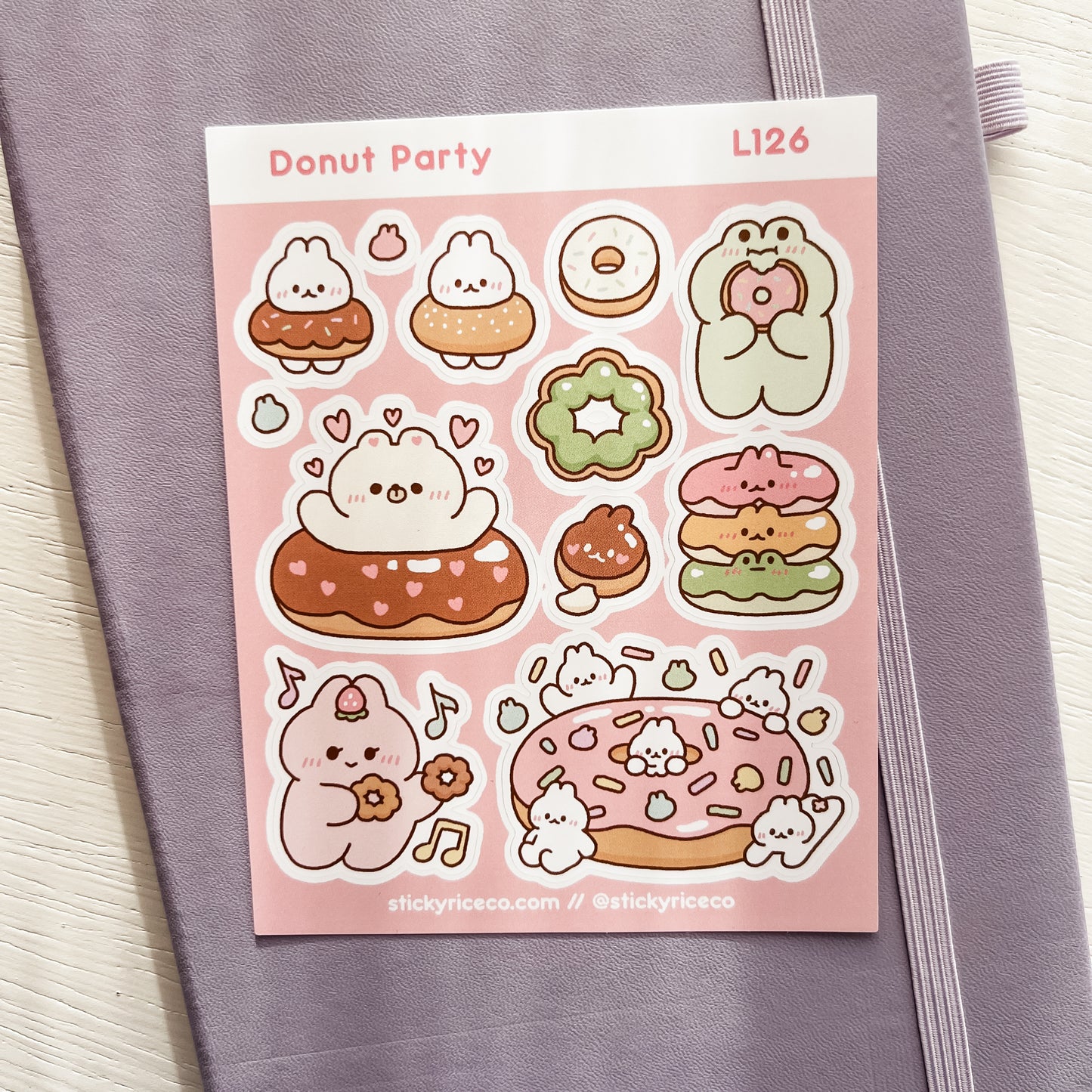 Donut Party Sticker Sheet - @stickyriceco