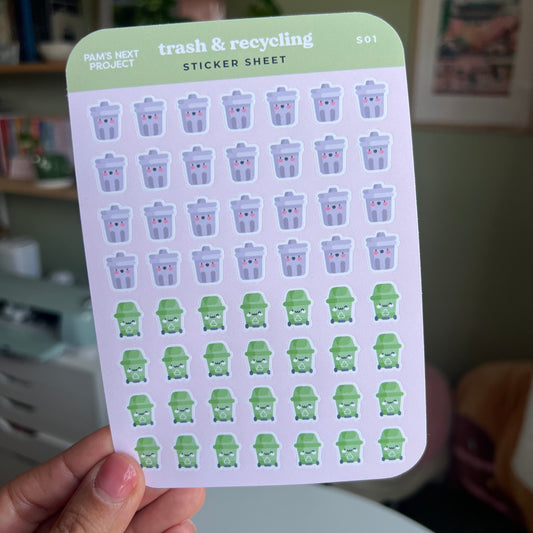 S01 Trash & Recycling Sticker Sheet