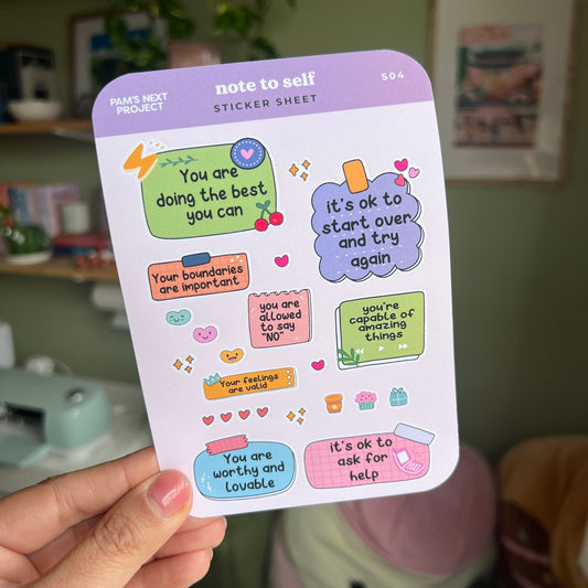 S04 Note to Self Sticker Sheet