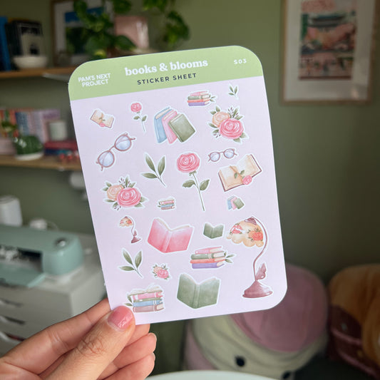 S03 Books & Blooms Sticker Sheet