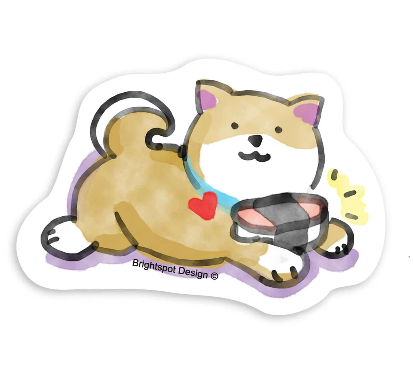 Shiba Musubi Sticker - @brightspotdesign