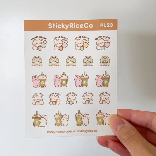 Coffee Addict Planner Sticker Sheet - @stickyriceco